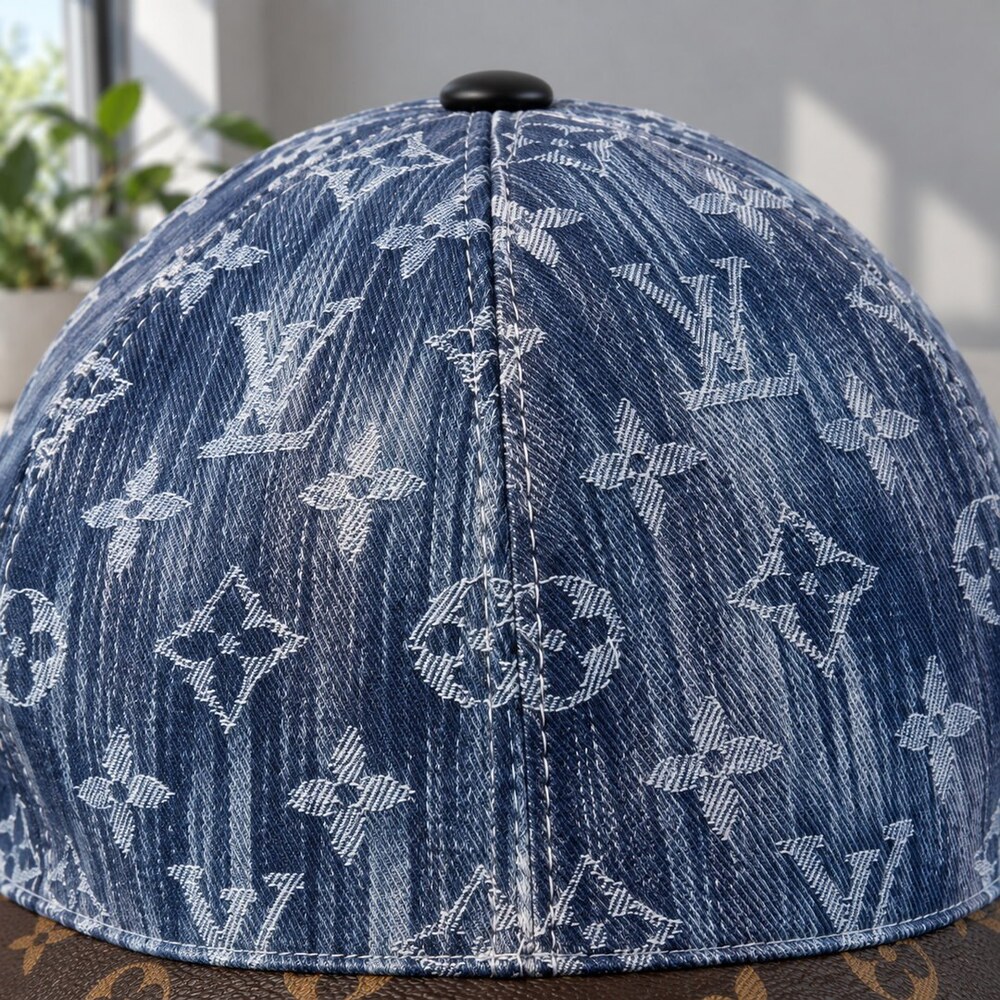 Louis Vuitton Blue Brown Monogram Cap - Picture 5 of 6